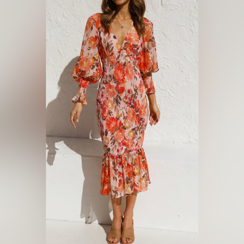 Midi Orange Dress